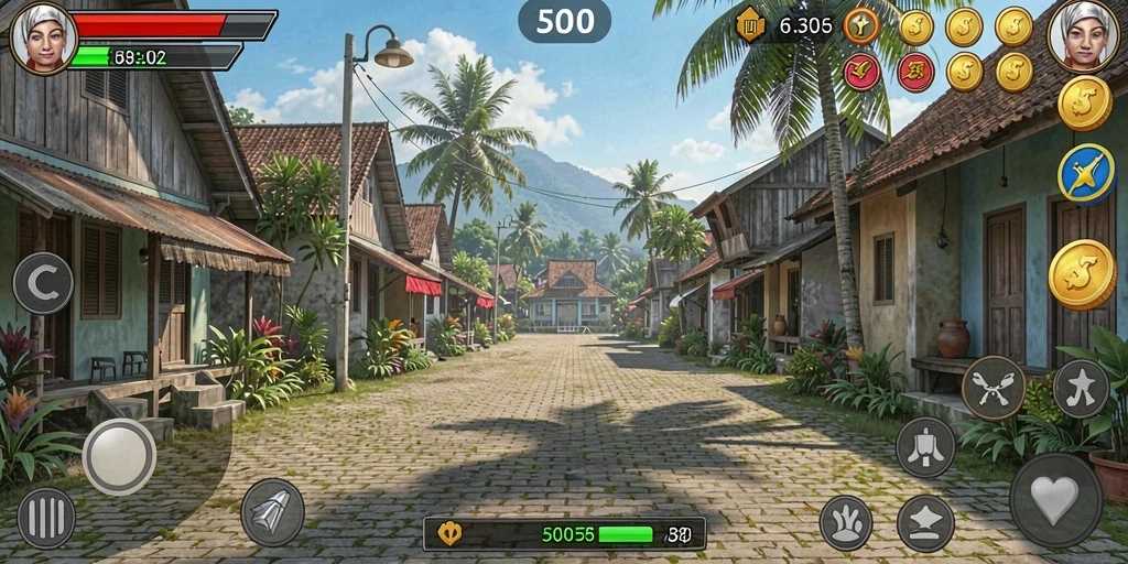 Tampilan antarmuka permainan yang menarik.
